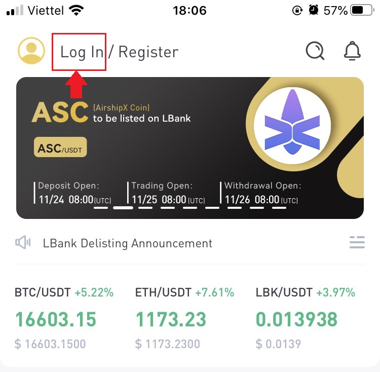 Bejelentkezés és fiók ellenőrzése az LBankban