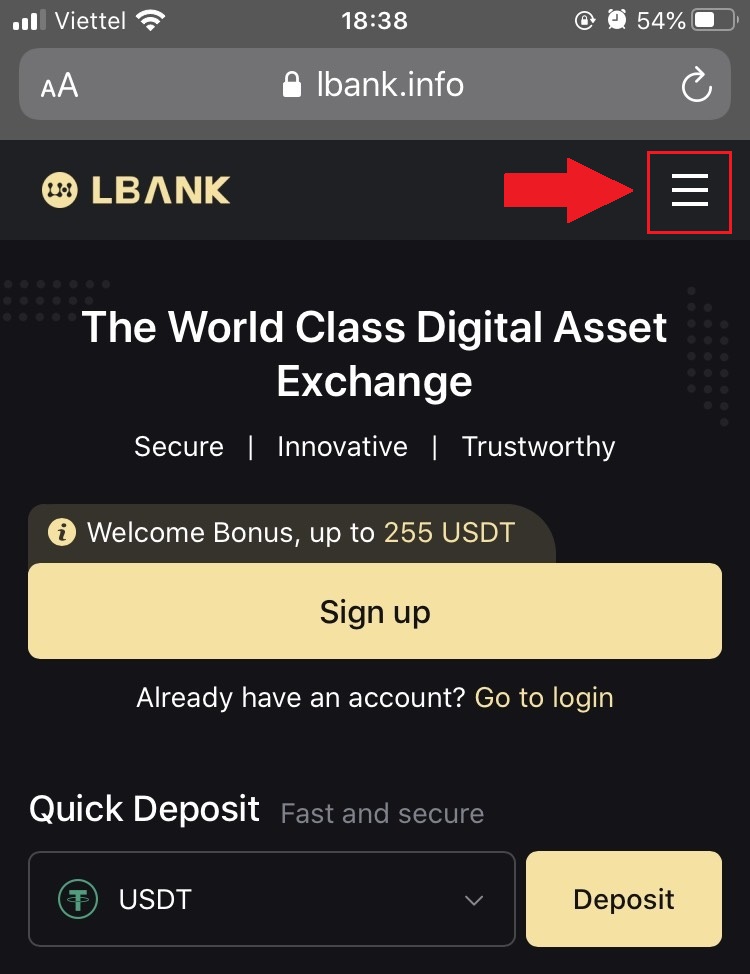 Hvernig á að skrá og taka út á LBank