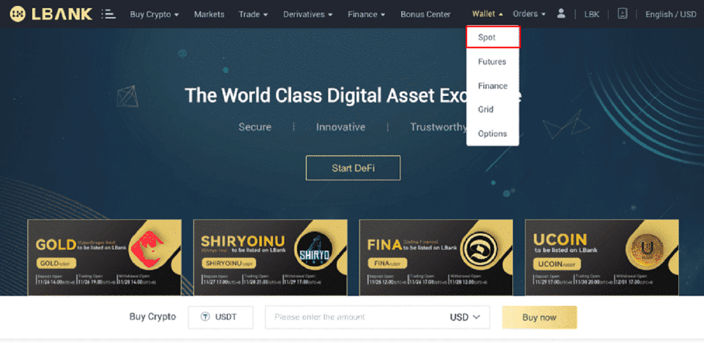 Hvernig á að skrá og taka út á LBank