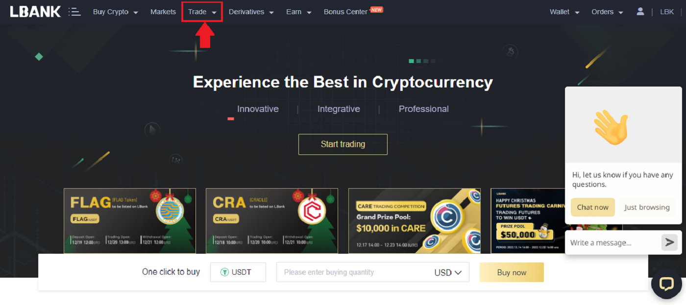 Si të tregtoni Crypto në LBank